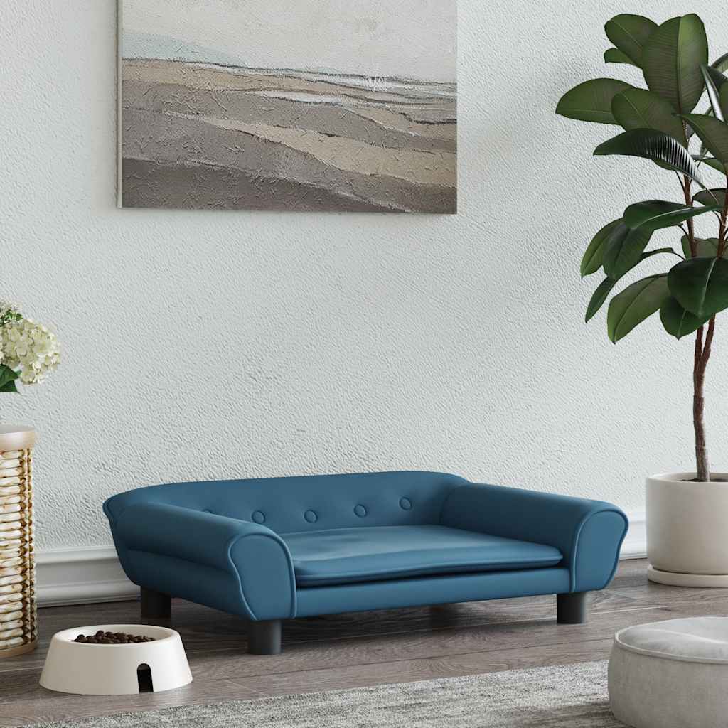 vidaXL Cama para cães 100x50x21 cm veludo azul