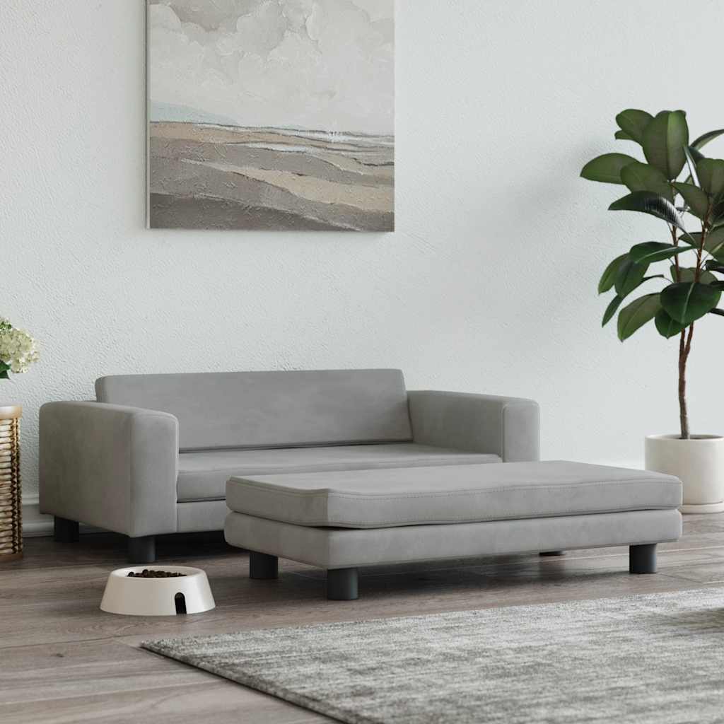 vidaXL Cama para cães com extensão 100x50x30 cm veludo azul