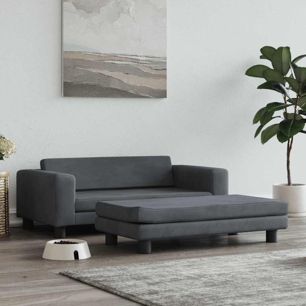 vidaXL Cama para cães com extensão 100x50x30 cm veludo azul