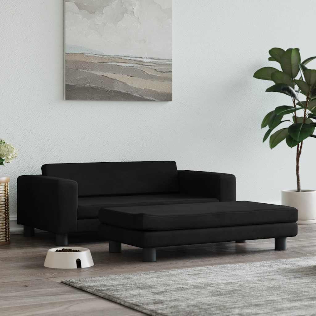 vidaXL Cama para cães com extensão 100x50x30 cm veludo azul