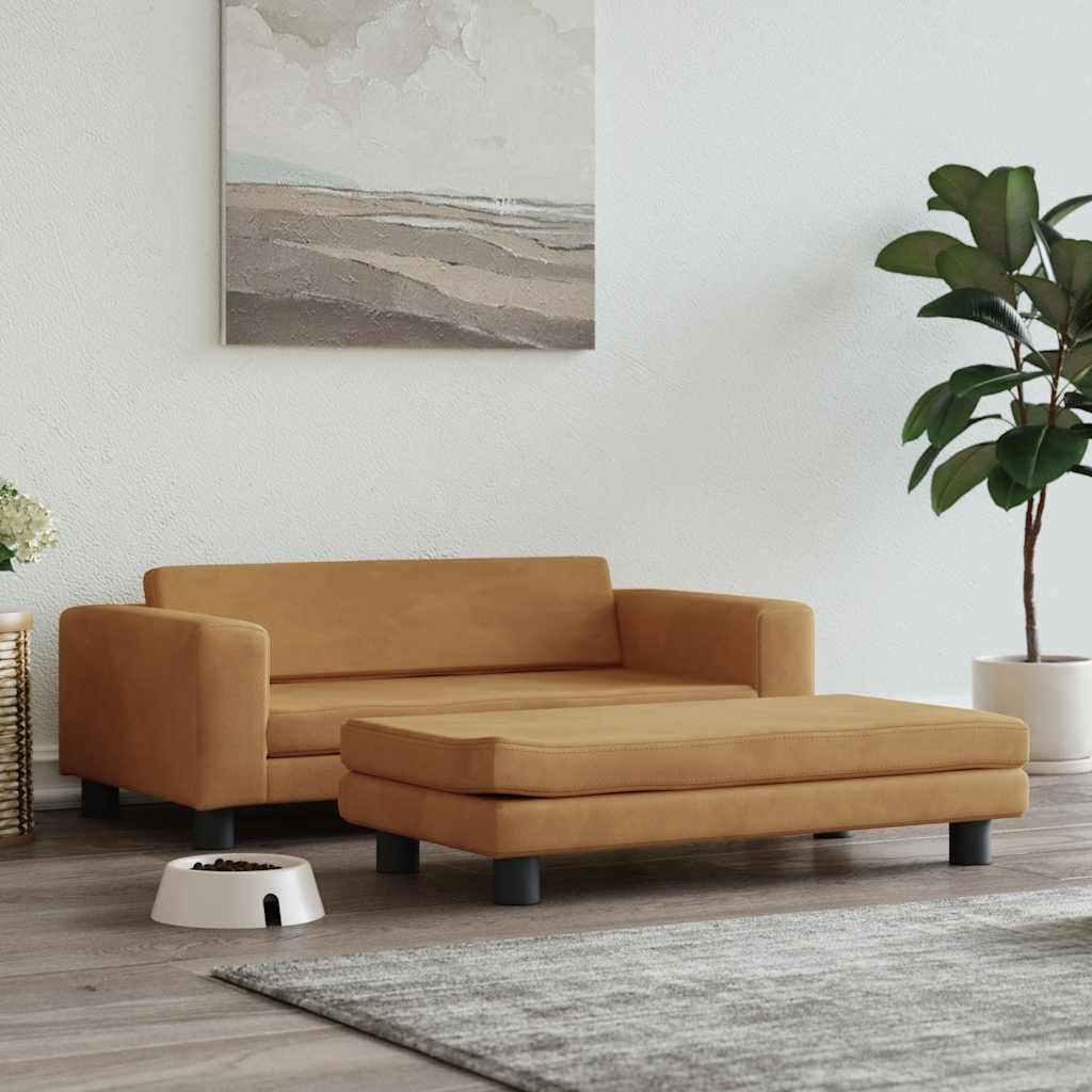 vidaXL Cama para cães com extensão 100x50x30 cm veludo azul
