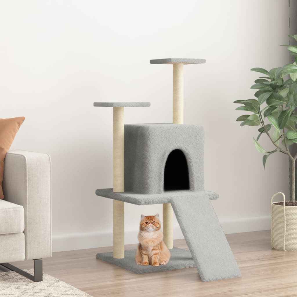 vidaXL Árvore para gatos c/ postes arranhadores sisal 110 cm cor creme