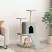 vidaXL Árvore para gatos c/ postes arranhadores sisal 110 cm cor creme