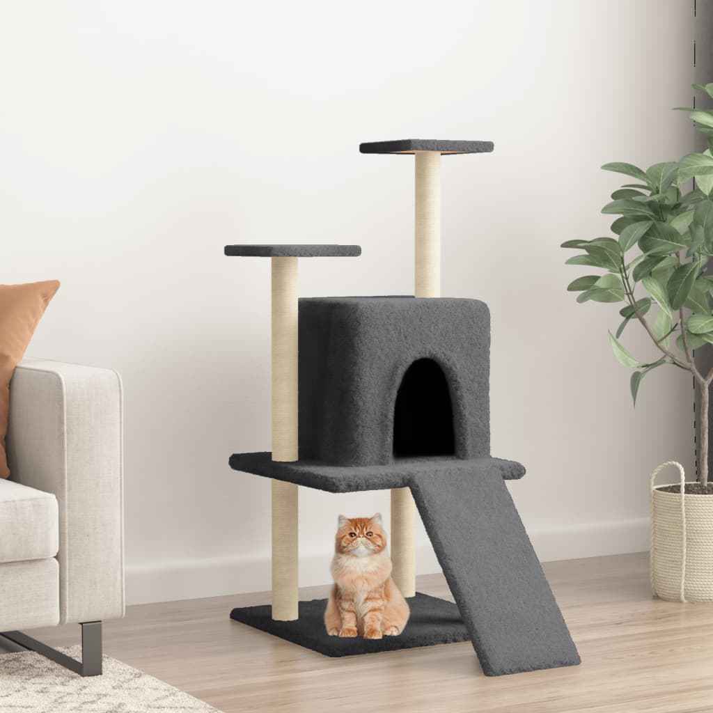 vidaXL Árvore para gatos c/ postes arranhadores sisal 110 cm cor creme