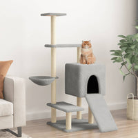 vidaXL Árvore gatos c/ postes arranhadores sisal 130,5 cm cinza-escuro