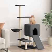 vidaXL Árvore para gatos c/ postes arranhadores sisal 130,5 cm creme