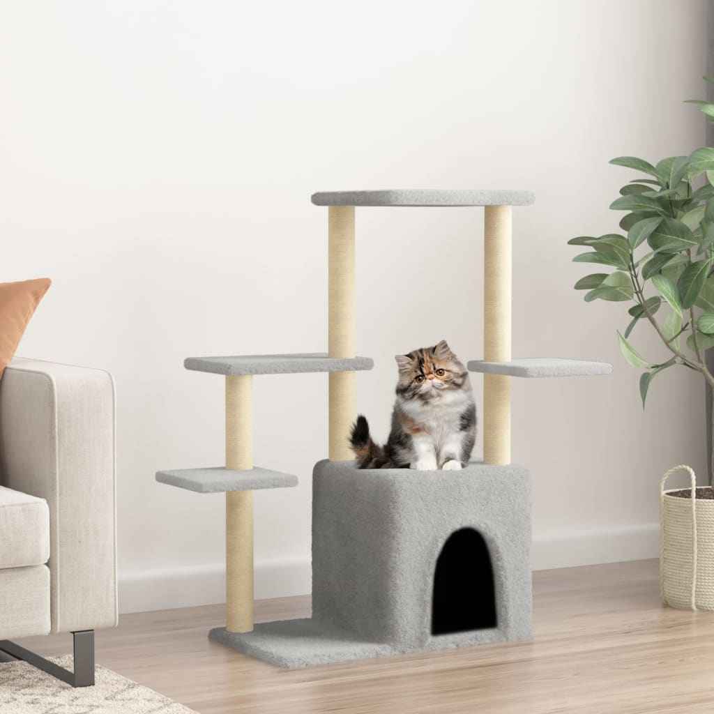 vidaXL Árvore para gatos c/ postes arranhadores sisal 97,5 cm creme