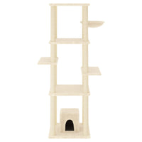 vidaXL Árvore p/ gatos c/ postes arranhadores sisal 154 cm cinza-claro