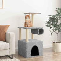 vidaXL Árvore para gatos c/ postes arranhadores sisal 109,5 cm creme