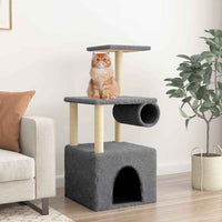 vidaXL Árvore para gatos c/ postes arranhadores sisal 109,5 cm creme