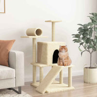 vidaXL Árvore gatos c/ postes arranhadores sisal 110,5 cm cinza-claro