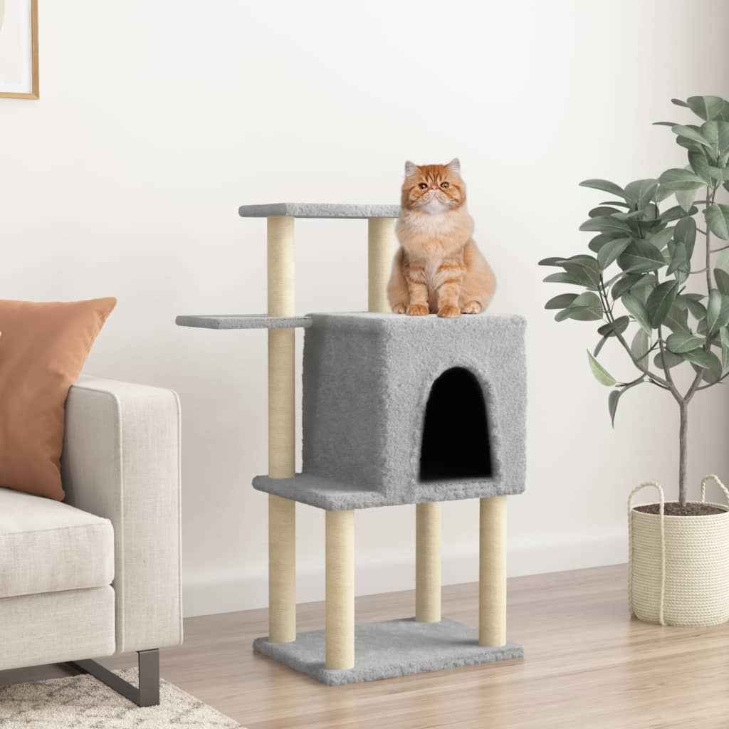 vidaXL Árvore p/ gatos c/ postes arranhadores sisal 97 cm cor creme
