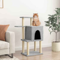vidaXL Árvore p/ gatos c/ postes arranhadores sisal 97 cm cor creme