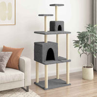 vidaXL Árvore p/ gatos c/ postes arranhadores sisal 167 cm cor creme