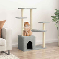 vidaXL Árvore para gatos c/ postes arranhadores sisal 107,5 cm creme
