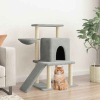 vidaXL Árvore para gatos c/ postes arranhadores sisal 96,5 cm creme