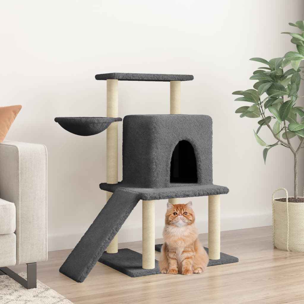 vidaXL Árvore para gatos c/ postes arranhadores sisal 96,5 cm creme