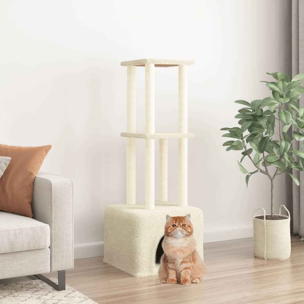 vidaXL Árvore gatos c/ postes arranhadores sisal 133,5 cm cinza-escuro