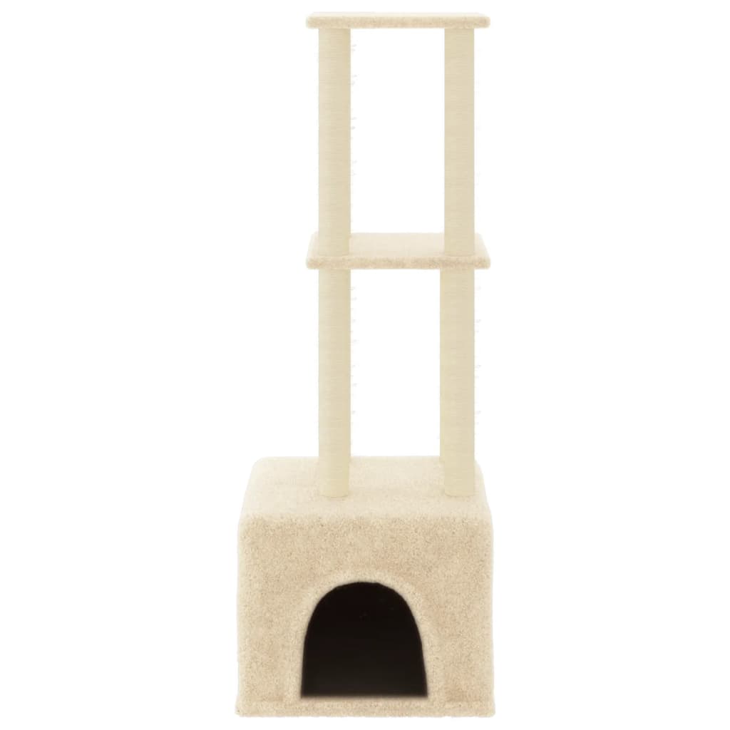 vidaXL Árvore gatos c/ postes arranhadores sisal 133,5 cm cinza-escuro