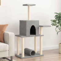 vidaXL Árvore para gatos c/ postes arranhadores sisal 122 cm cor creme