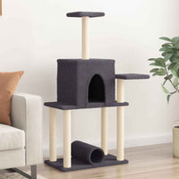 vidaXL Árvore para gatos c/ postes arranhadores sisal 122 cm cor creme