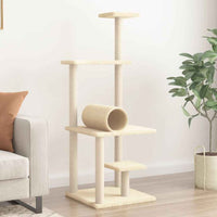 vidaXL Árvore p/ gatos c/ postes arranhadores sisal 136cm cinza-escuro
