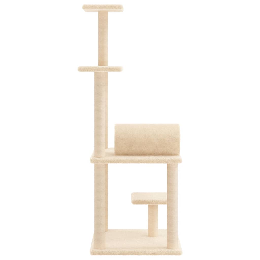 vidaXL Árvore p/ gatos c/ postes arranhadores sisal 136cm cinza-escuro