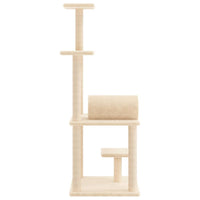 vidaXL Árvore p/ gatos c/ postes arranhadores sisal 136cm cinza-escuro