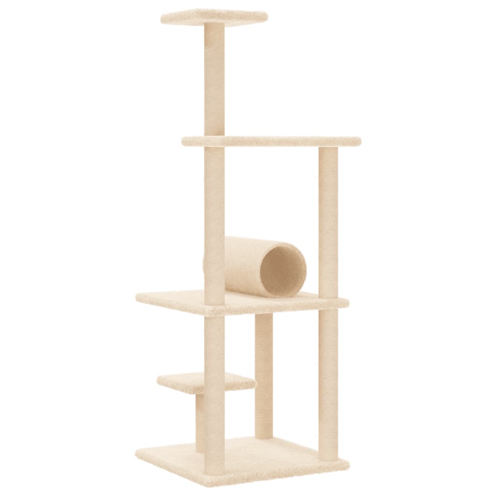 vidaXL Árvore p/ gatos c/ postes arranhadores sisal 136cm cinza-escuro