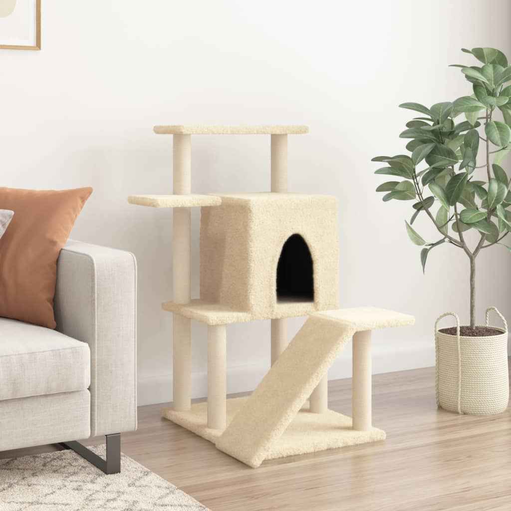 vidaXL Árvore p/ gatos c/ postes arranhadores sisal 97 cm cinza-claro