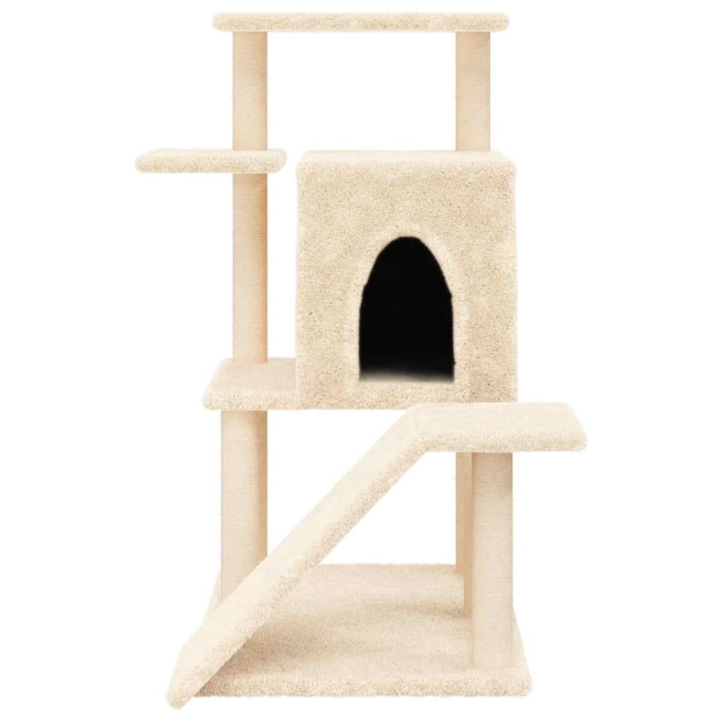 vidaXL Árvore p/ gatos c/ postes arranhadores sisal 97 cm cinza-claro