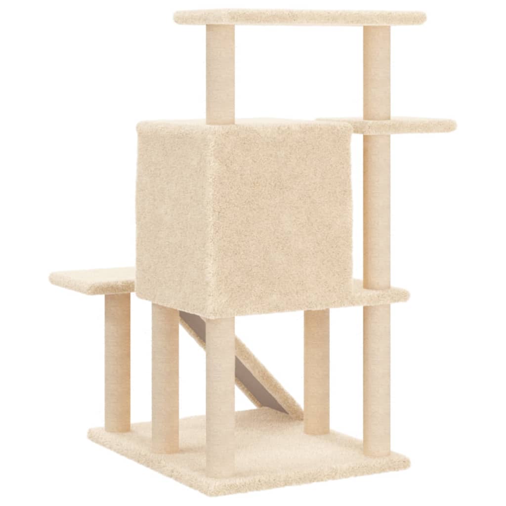 vidaXL Árvore p/ gatos c/ postes arranhadores sisal 97 cm cinza-claro