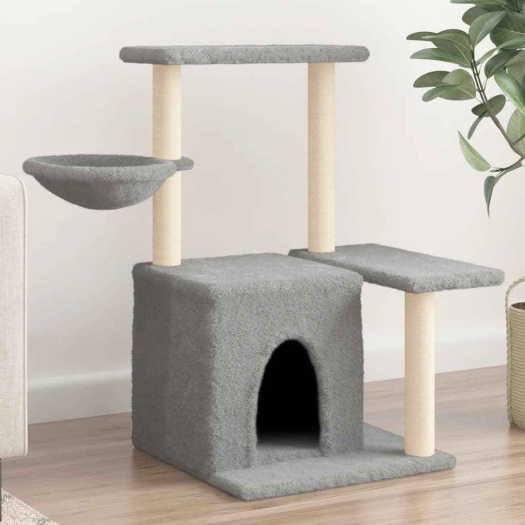 vidaXL Árvore para gatos c/ postes arranhadores sisal 83 cm cor creme