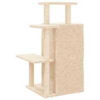 vidaXL Árvore p/ gatos c/ postes arranhadores sisal 97 cm cor creme