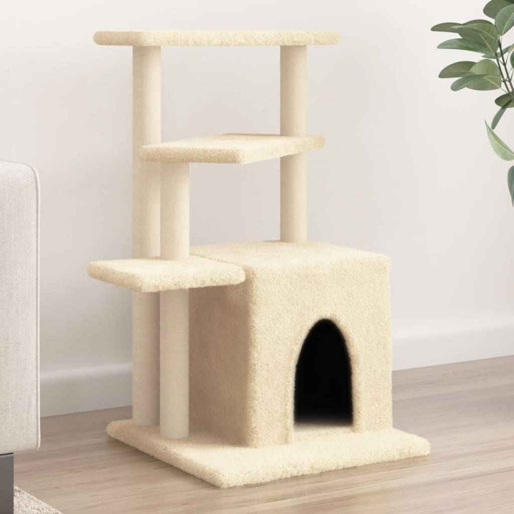 vidaXL Árvore para gatos c/ postes arranhadores sisal 83,5 cm creme