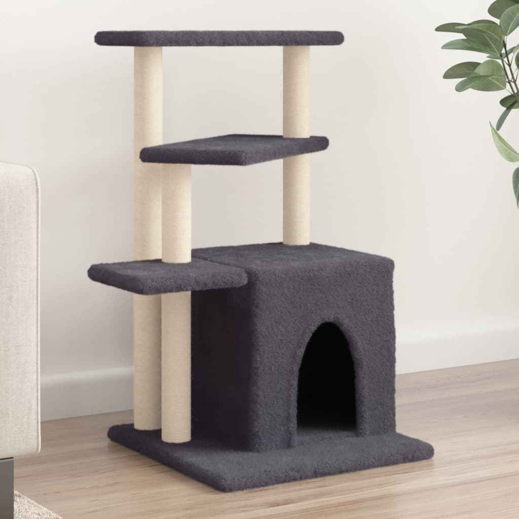 vidaXL Árvore para gatos c/ postes arranhadores sisal 83,5 cm creme