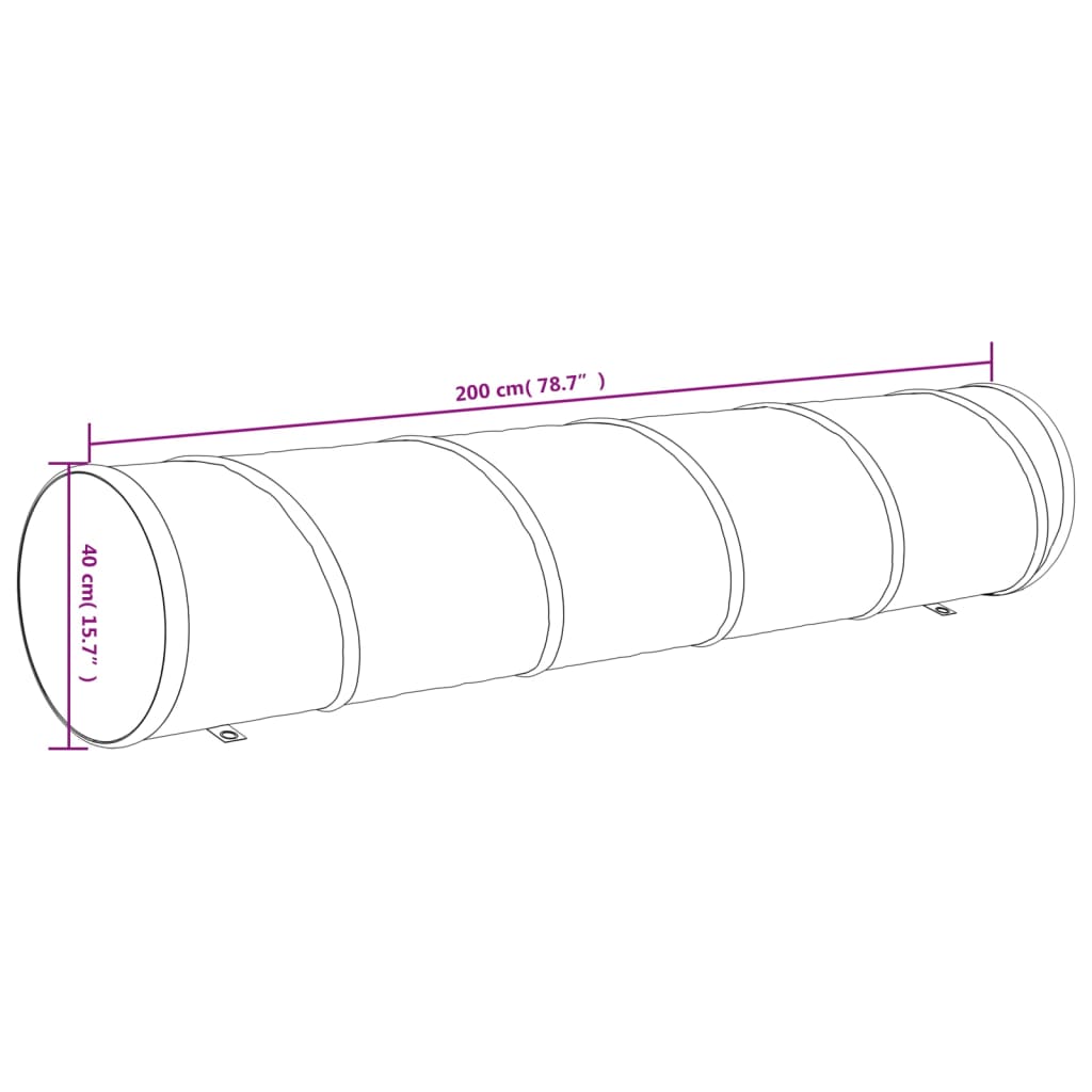vidaXL Túnel para cães Ø 40x200 cm poliéster azul