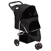 vidaXL Carrinho dobrável para cães 80x46x98 cm tecido oxford preto