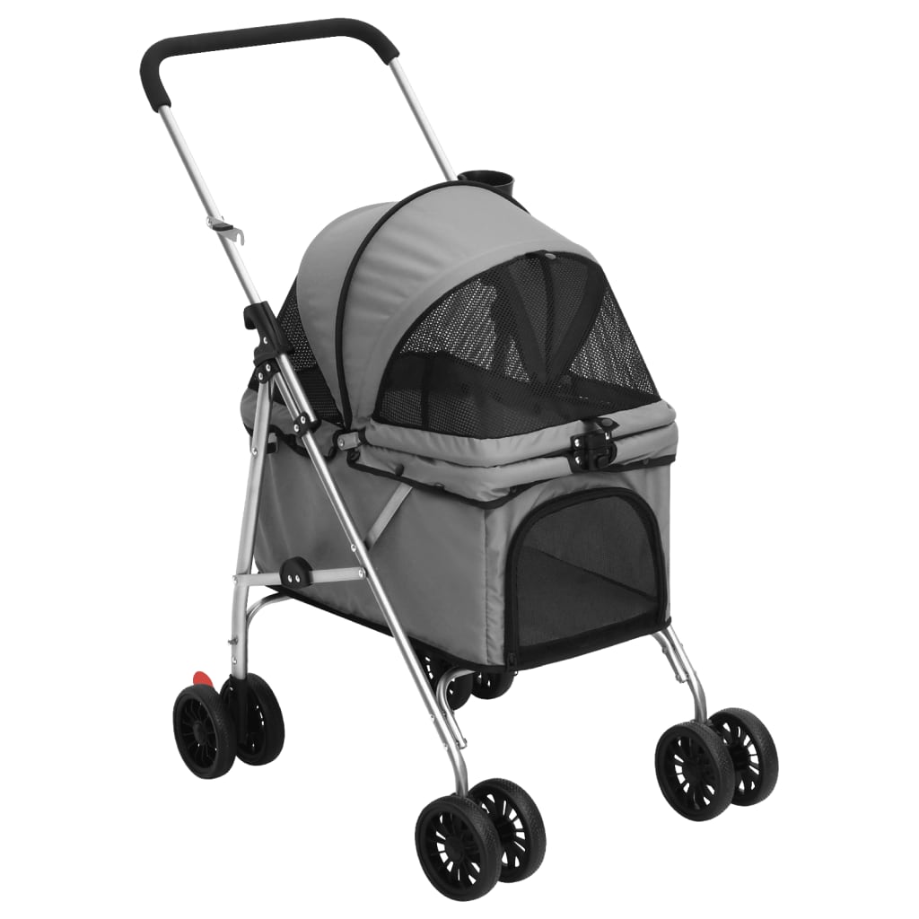 vidaXL Carrinho dobrável para cães 76x50x100 cm tecido oxford vermelho
