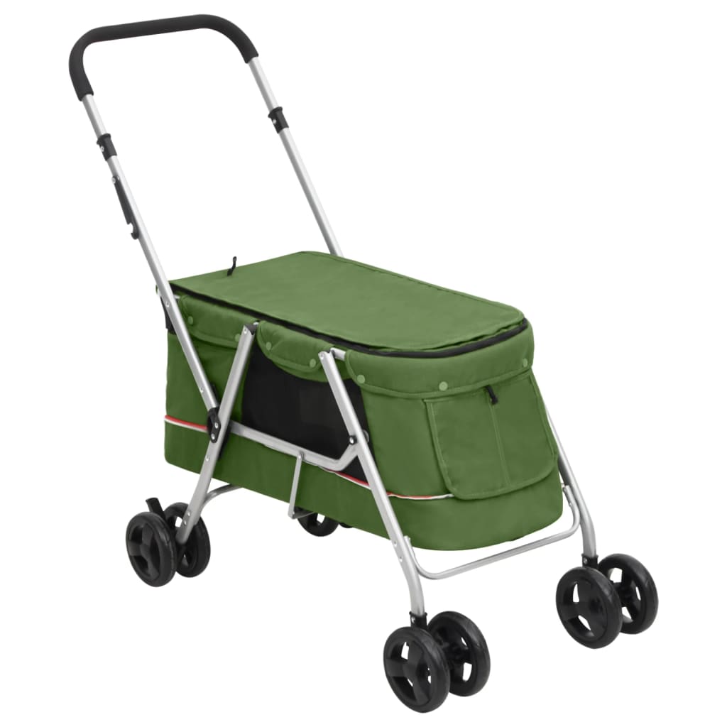 vidaXL Carrinho dobrável para cães 100x49x96 cm tecido linho preto