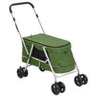 vidaXL Carrinho dobrável para cães 100x49x96 cm tecido linho preto