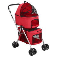 vidaXL Carrinho dobrável cães 2 níveis 83x48x97 cm tecido oxford cinza