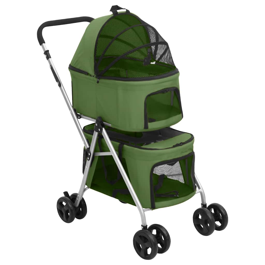 vidaXL Carrinho dobrável cães 2 níveis 83x48x97 cm tecido oxford cinza