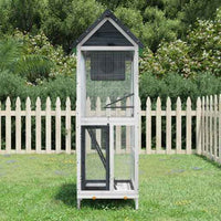 VidaXL Gaiola para pássaros 60x58,5x160 cm pinho maciço castanho
