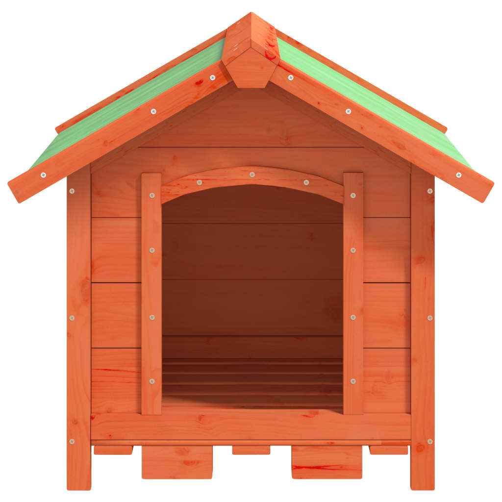 vidaXL Casota para cães 65x65x61,5 cm pinho maciço castanho