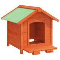 vidaXL Casota para cães 65x65x61,5 cm pinho maciço castanho