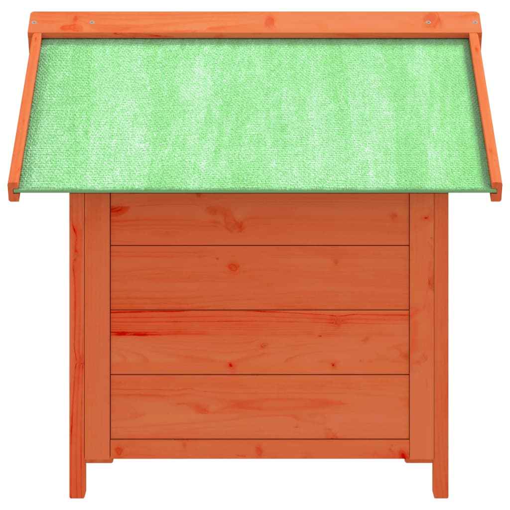 vidaXL Casota para cães 65x65x61,5 cm pinho maciço castanho