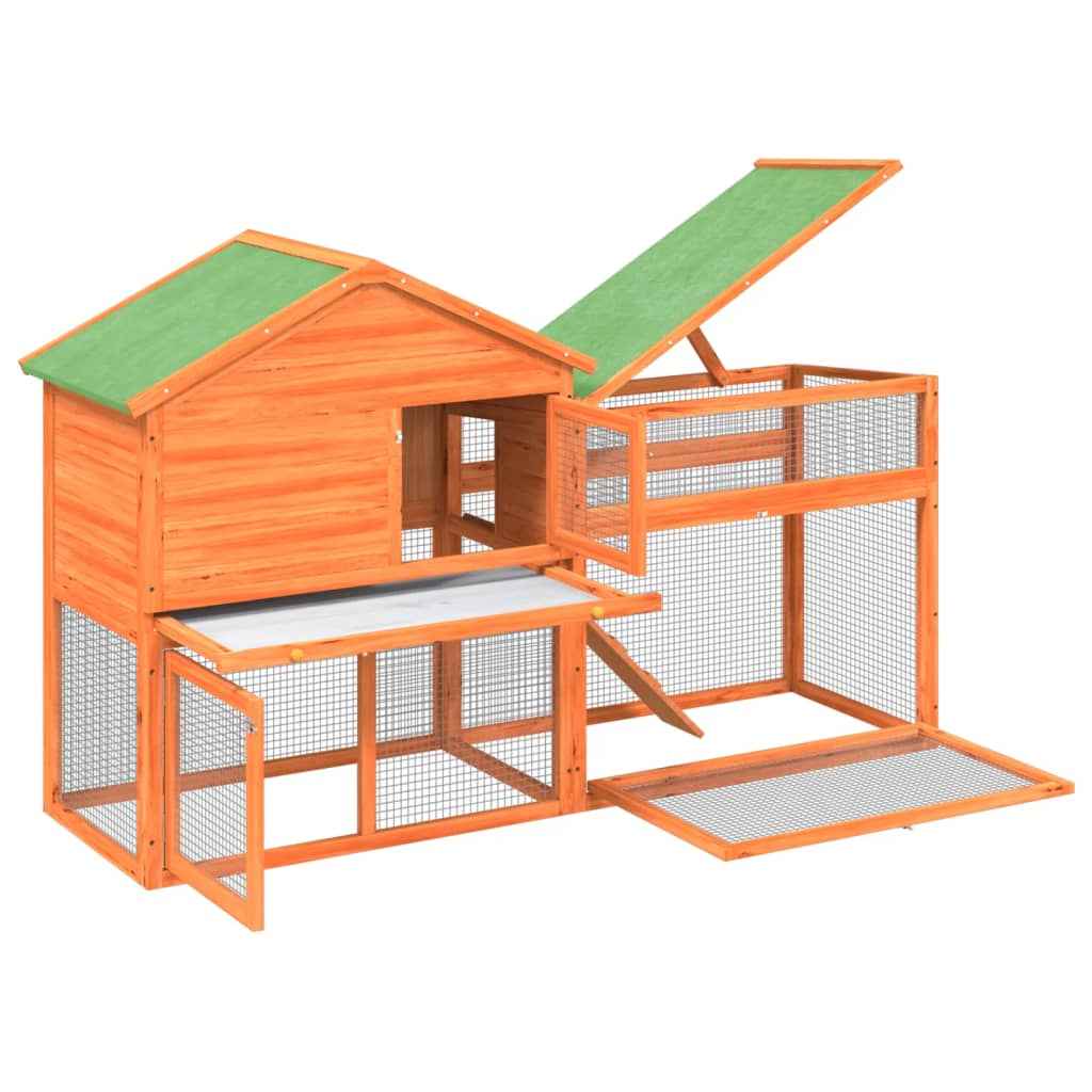 vidaXL Coelheira 185,5x60,5x109,5 cm pinho maciço castanho