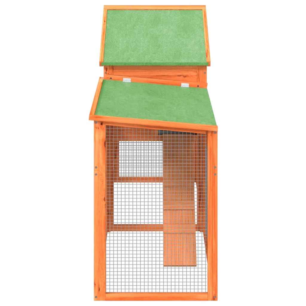 vidaXL Coelheira 185,5x60,5x109,5 cm pinho maciço castanho