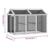 vidaXL Caixa exercício p/ animais 141x94x104 cm pinho maciço castanho